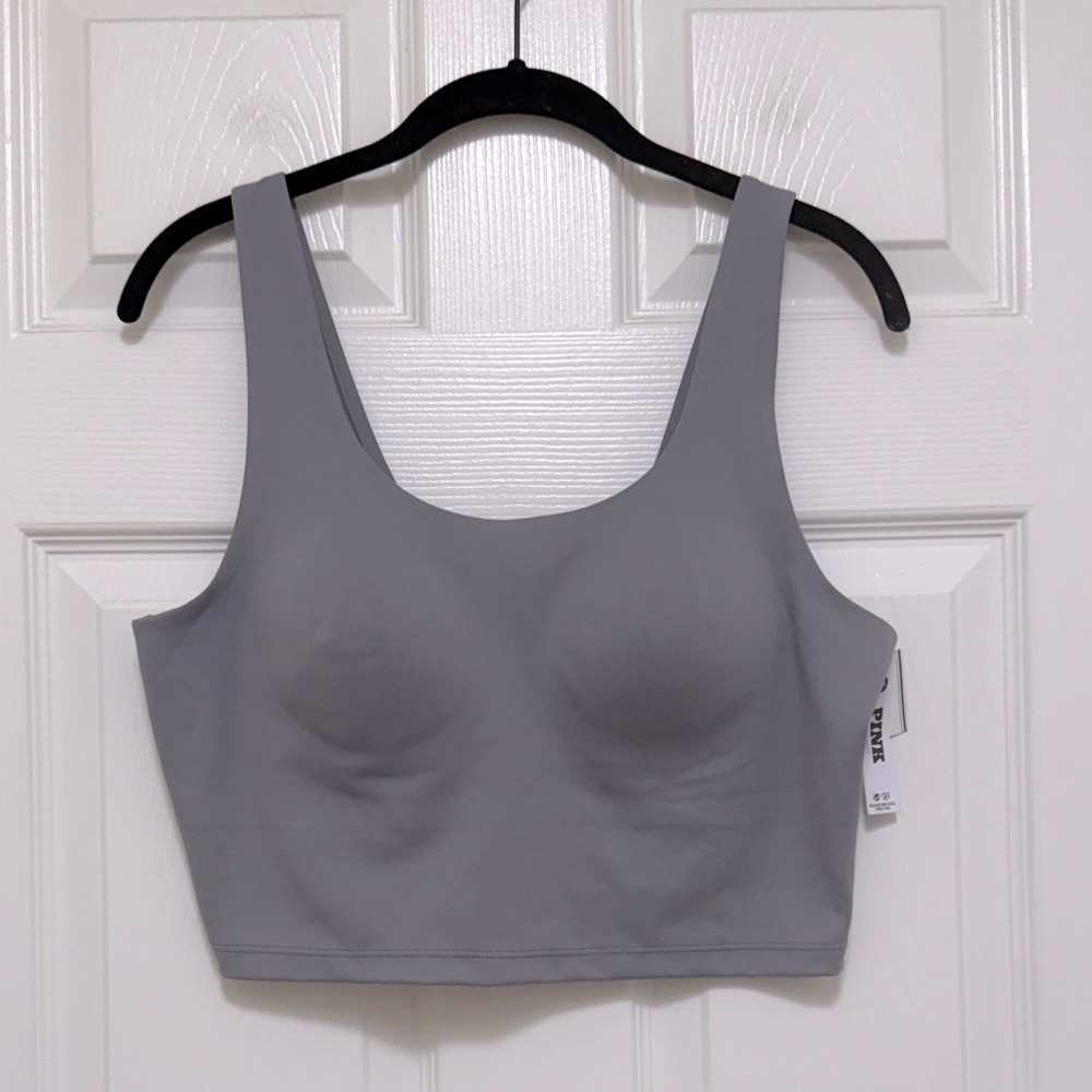 NWT Victoria’s Secret PINK Relay Longline Sports Bra in Night Owl Gray - Picture 5 of 9
